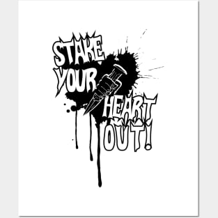 Stake your hearts out! (Black & White) Posters and Art